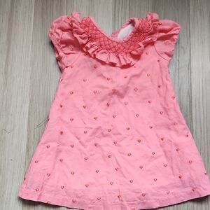 Pink Hearts Ruffled Kids Dress